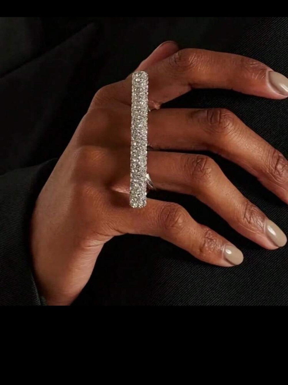 Eternal Pave Crystal Cigar Ring